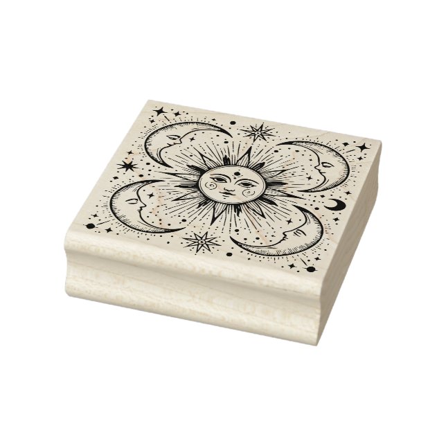 Create Your Own Sun Crescent Moons Celestial Rubber Stamp (Stamp)