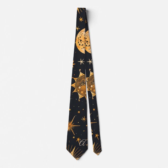 Create Your Own Sun Moon Stars Celestial Tie (Front)