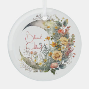 Create Your Own Sunny Floral Crescent Moon Glass Tree Decoration