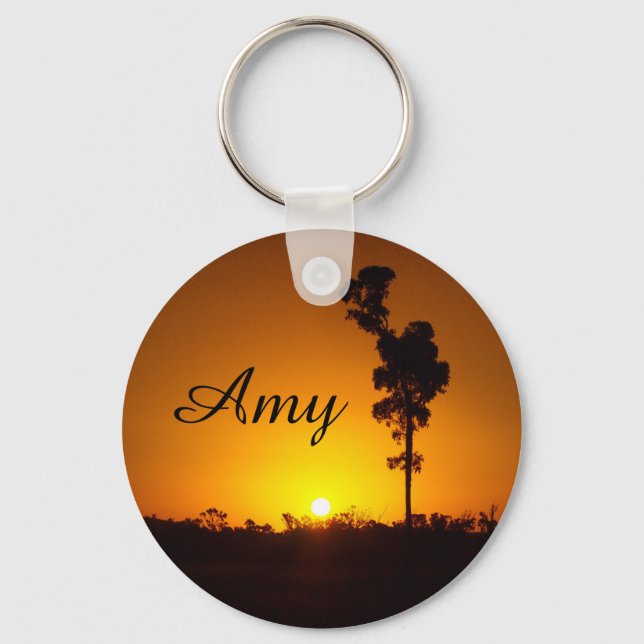 Create your own Sunset silhouette keyring (Front)