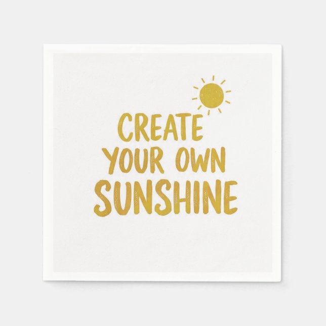 Create your own sunshine quote on napkin (Front)