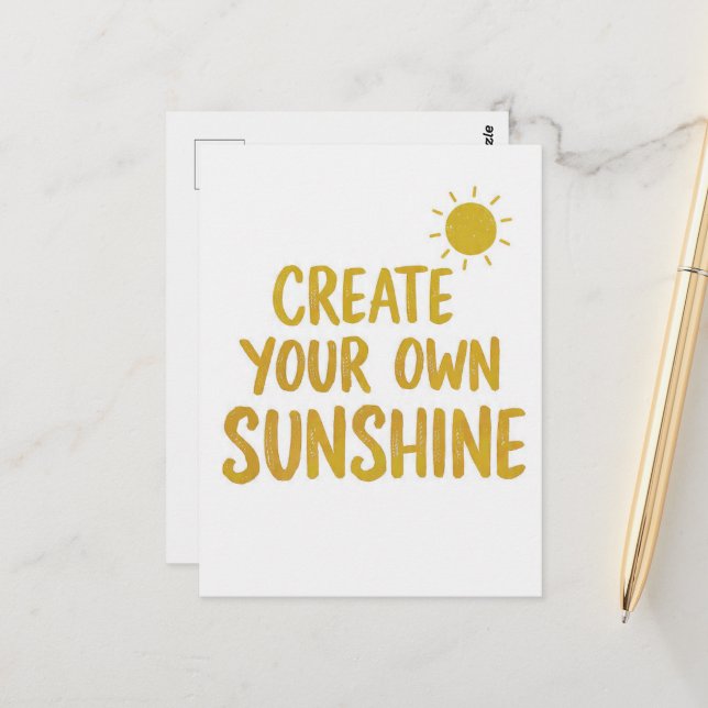 Create your own sunshine quote on postcard (Front/Back In Situ)