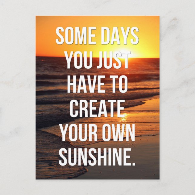 Create Your Own Sunshine Quote Postcard (Front)