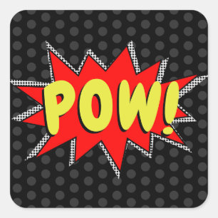 Create Your Own Superhero Onomatopoeias! POW! Square Sticker