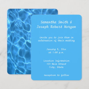 Create Your Own Swimming Pool Photo Wedding Invitation