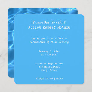 Create Your Own Swimming Pool Photo Wedding Invitation
