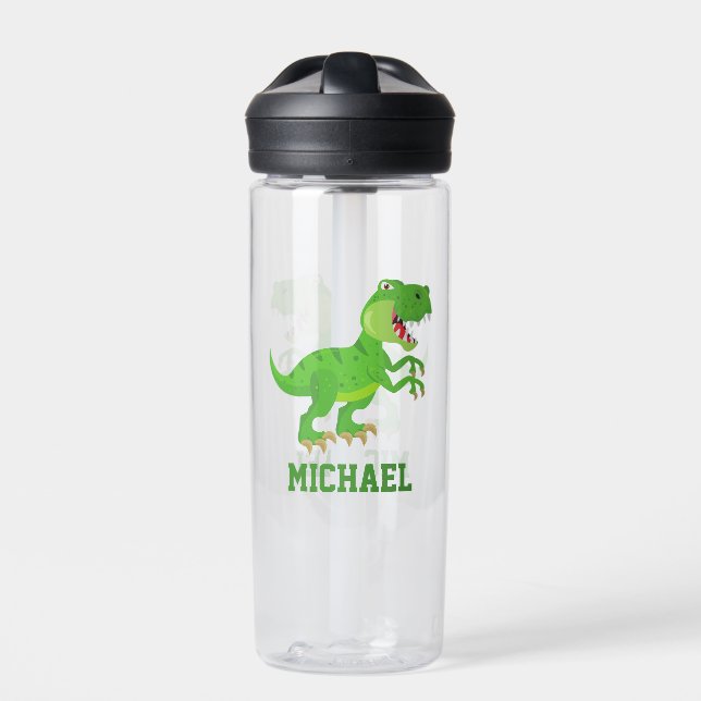 Create Your Own T-rex Dinosaur Name Water Bottle (Front)