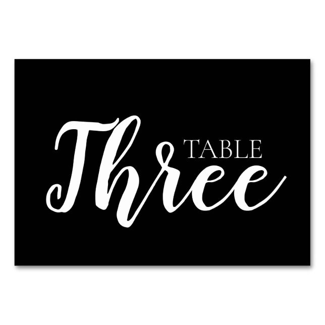 Create Your Own - Table Three Table Number (Front)