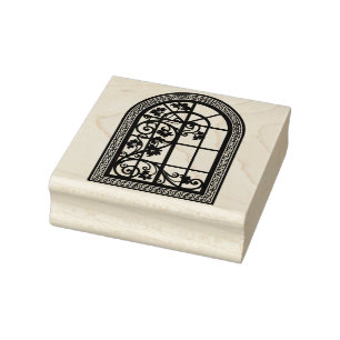 Create Your Own Tall Arched Ivy Vine Window Rubber Stamp