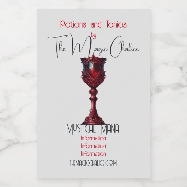 Create Your Own Tall Red Gothic Chalice Food Label (Single Label)