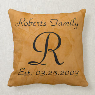 Create Your Own Tanned Faux Leather Monogram Cushion