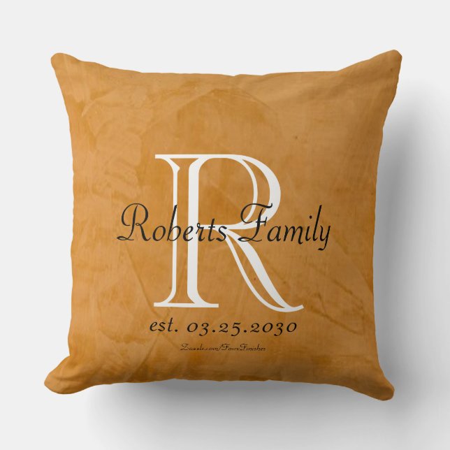 Create Your Own Tanned Faux Leather Monogram Cushion (Front)