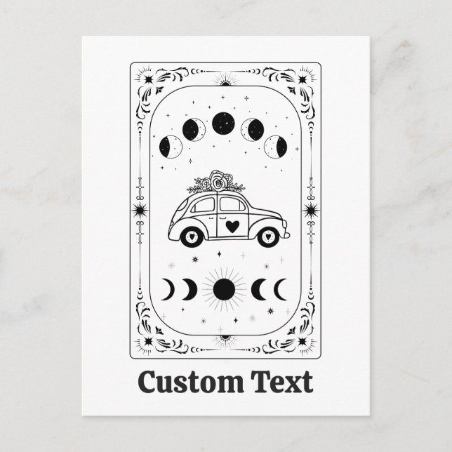 Create Your Own Tarot Celestial Moon Hallowedding Holiday Postcard (Front)