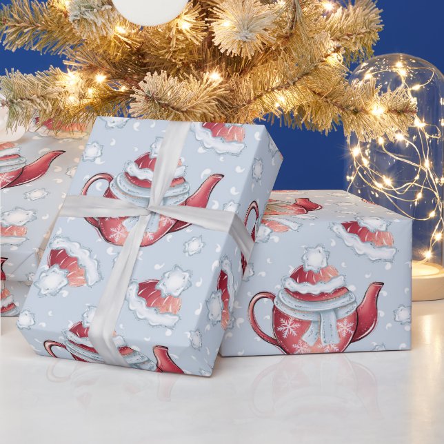 Create Your Own Tea Pots Wrapping Paper (Holidays)