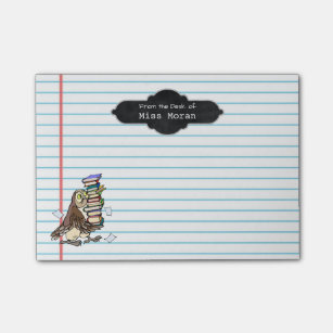 Create Your Own Teachers Name | Personalized Owl Post-it Notes