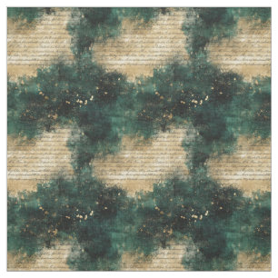Create Your Own Teal Gold Mysterious Letter Black Fabric