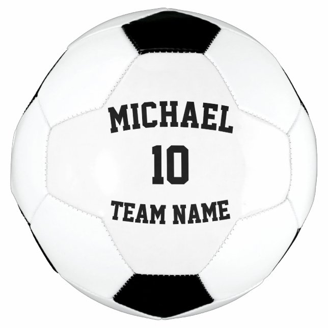 Create Your Own Team Name Number Soccer Ball (Front)