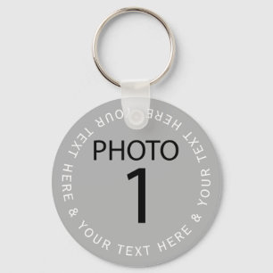 Create your own Template PHOTO & white color text Key Ring