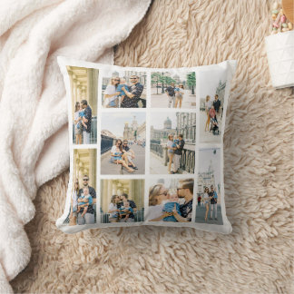 Create Your Own Ten Photo Collage Throw Pillow