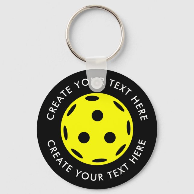 Create Your Own Text Pickleball Player Key Ring (Front)