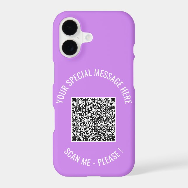 Create Your Own Text QR Code iPhone Case Template (Back)