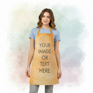 Create Your Own text watercolour orange Apron