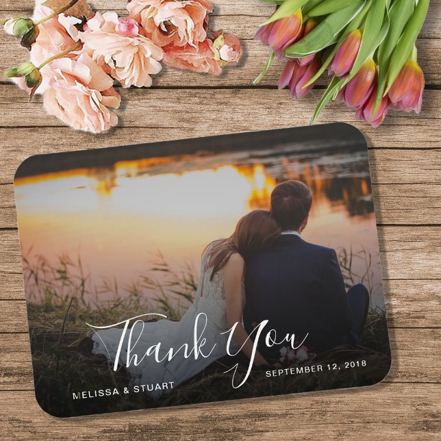Create your own Thank you Wedding photo Magnet (Create your own Thank you Wedding photo flexible magnetic card. Very unique and personal card.)