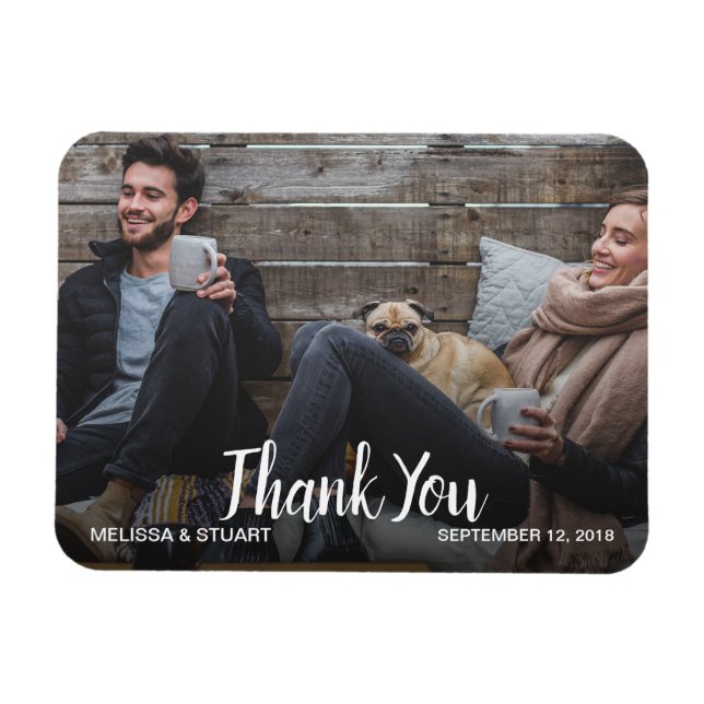 Create your own Thank you Wedding photo Magnet (Horizontal)