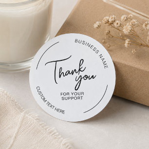 Create Your Own Thank You White Business Classic Round Sticker