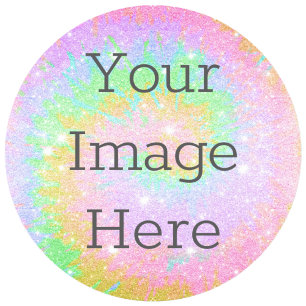 Create Your Own Tie Dye Rainbow Coloured Glitter Classic Round Sticker