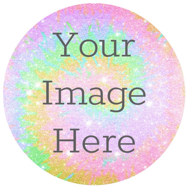 Create Your Own Tie Dye Rainbow Coloured Glitter Classic Round Sticker (Creator Uploaded)