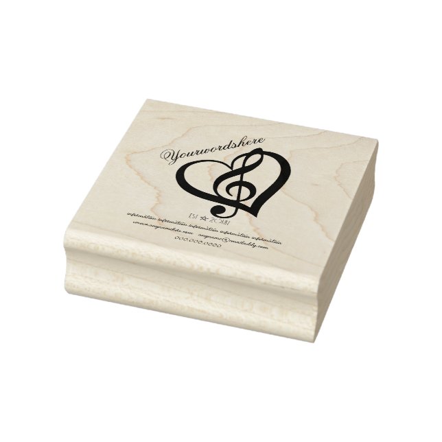 Create Your Own Treble Clef Heart Music Rubber Stamp (Stamp)