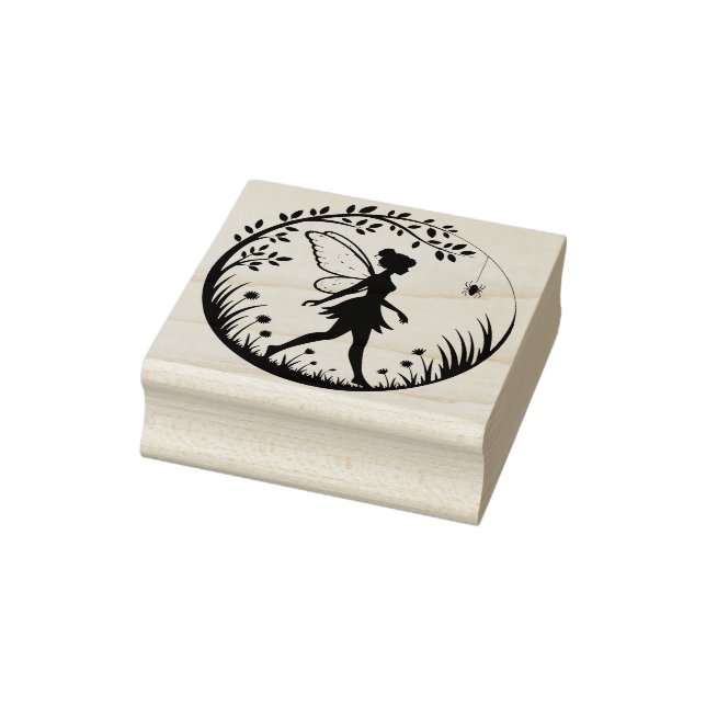 Create Your Own Tree Framed Meadow Flower Fairy Rubber Stamp (Stamp)