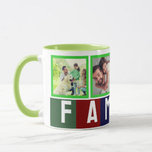Create Your Own Trendy Modern Family Photo Collage Mug