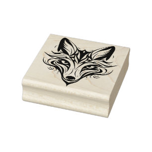Create Your Own Tribal Fox Totem Animal Rubber Stamp