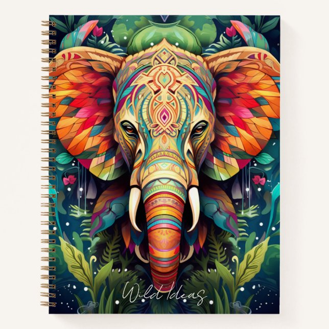 Create Your Own Tribal Jungle Elephant Notebook (Front)