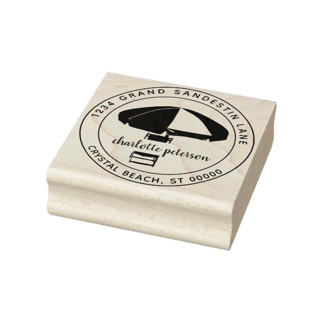 Create Your Own Tropical Beach Return Address Rubber Stamp (Stamp)