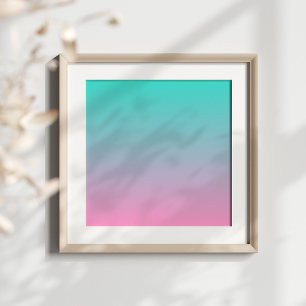 Create Your Own Turquoise to Pink Ombre Poster