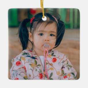 Create Your Own Two-sided Family Photo Ceramic Ornament