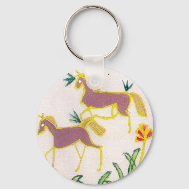 Create Your Own Unicorn Flora Power Cute Aesthetic Key Ring (Front)