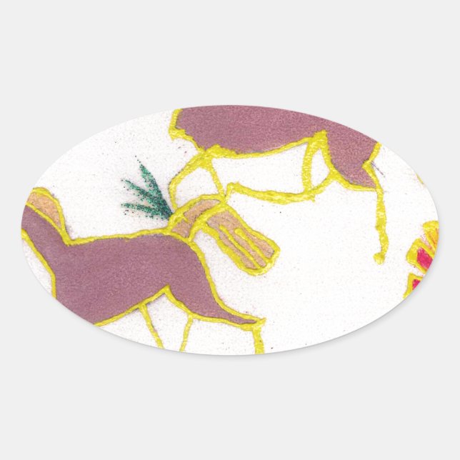 Create Your Own Unicorn Flora Power Cute Aesthetic Oval Sticker (Front)