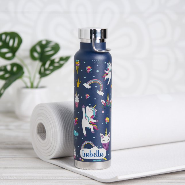 Create Your Own Unicorn Rainbow Pattern Water Bottle (Yoga)