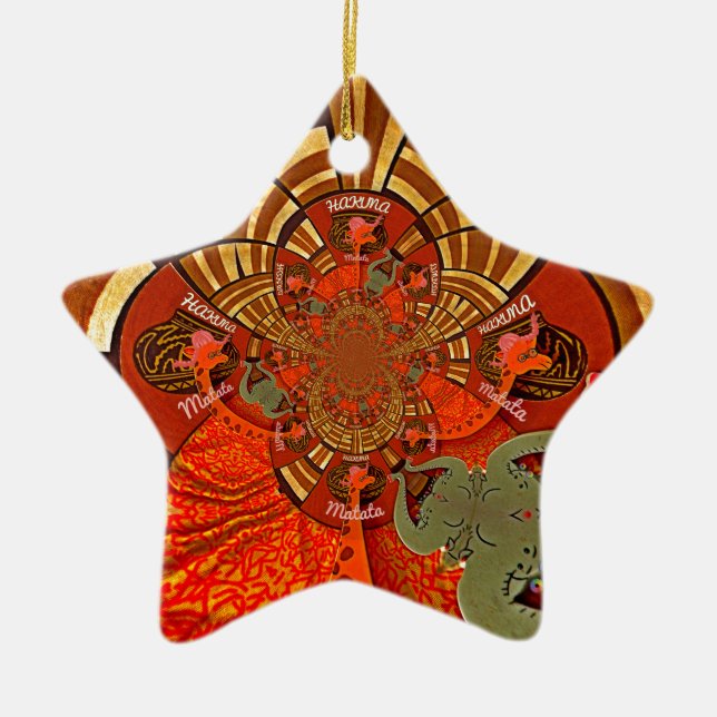 Create Your Own Unique African Giraffe Art Design Ceramic Tree Decoration (Front)