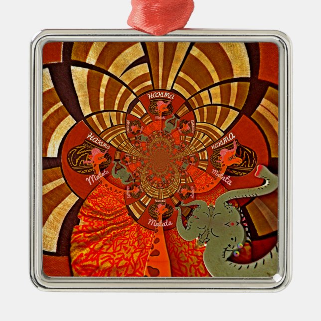 Create Your Own Unique African Giraffe Art Design Metal Ornament (Front)