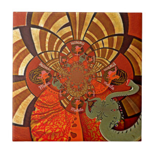 Create Your Own Unique African Giraffe Art Design Tile