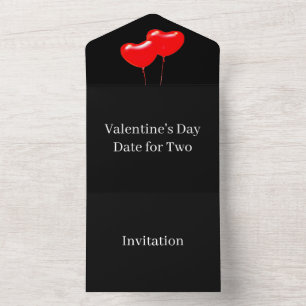 Create Your Own Valentine's Day Date For Two All In One Invitation