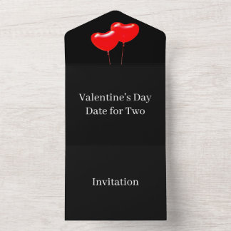 Create Your Own Valentine's Day Date For Two All In One Invitation