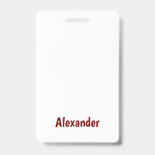 Create Your Own Vertical Plastic Badge ID Badge