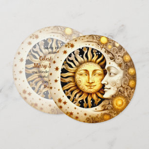 Create Your Own Victoiran Steampunk Sun & Moon Invitation