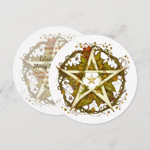 Create Your Own Victorian Autumn Leaves Pentacle Invitation